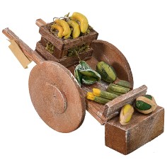 Carretto con frutta e verdura per Presepe cm 5,5x13,5x5,5 h