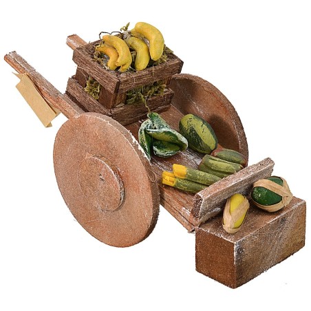 Cart with fruit and vegetables for Nativity scene cm 5,5x13,5x5,5 h