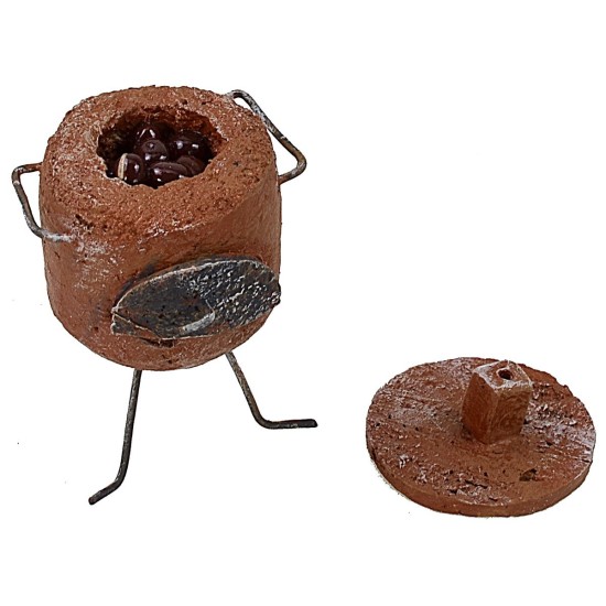 Brasero para castañas de 4x3,5x6 cm de altura para estatuas de 10 cm Mundo