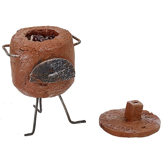 Braciere per castagne cm 4x3,5x6 h. per statue da 10 cm Mondo