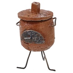 Brasero para castañas de 4x3,5x6 cm de altura para estatuas de