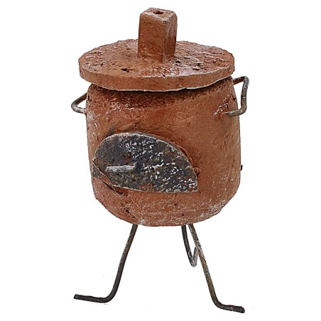 Chestnut brazier cm 4x3.5x6 h. for statues of 10 cm