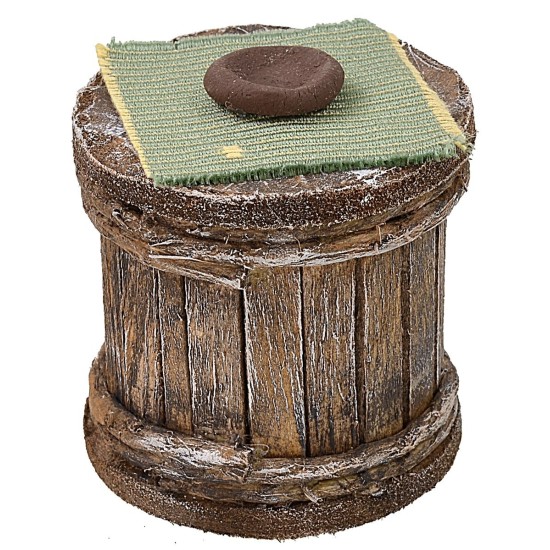 Mesa con 2 taburetes de madera para estatuas de 12 cm.