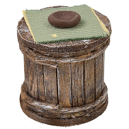 Mesa con 2 taburetes de madera para estatuas de 12 cm.