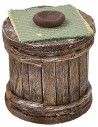 Mesa con 2 taburetes de madera para estatuas de 12 cm.
