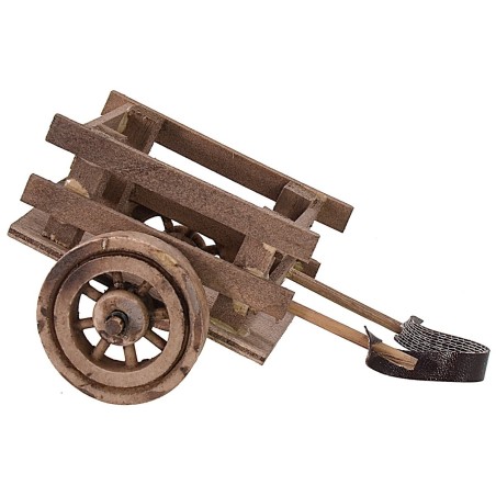 Carro de madera con riendas 10,5x7,5x5,5 h Mundo Pesebres