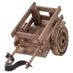 Wooden cart with bridles 10,5x7,5x5,5 h 2