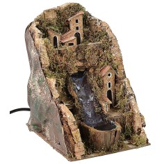 Paesaggio con cascata funzionante cm 14x20x21 h per presepe 2