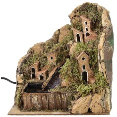 Paisaje para belén con cascada funcional de 20x13,5x19 cm h. 2