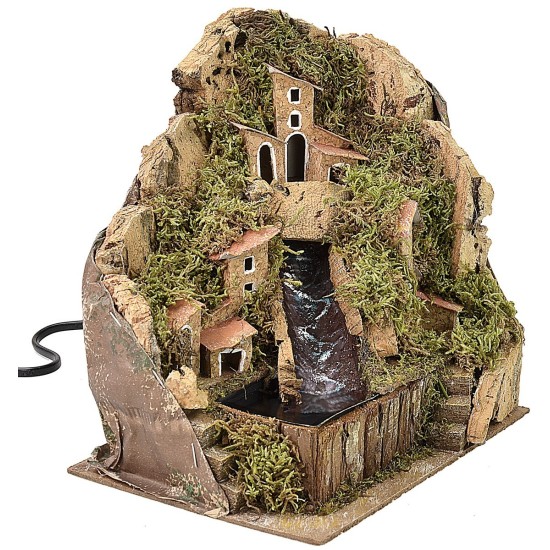 Landscape for nativity scene with working waterfall cm