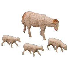 Oveja con tres corderos serie Oliver para estatuas de 10 cm 2