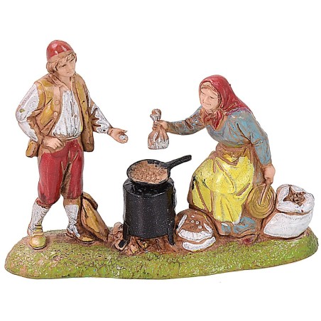 Set 4 gruppi al lavoro cm 6 Napoletani Mondo Presepi