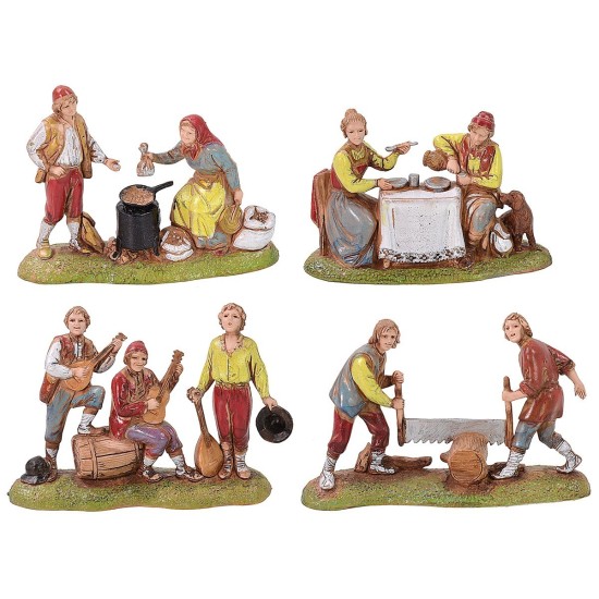 Set 4 gruppi al lavoro cm 6 Napoletani