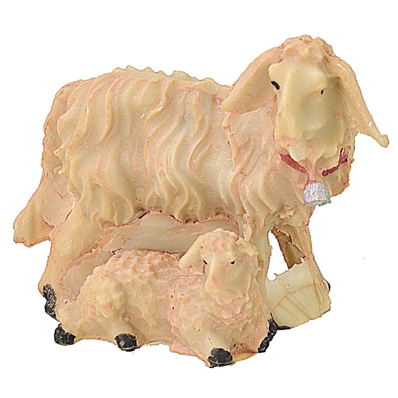 Sheep with lamb in resin for statues 9-10 cm