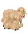 Pecora con agnello in resina per statue 9-10 cm Mondo Presepi