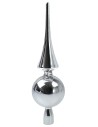 Punta de árbol de 30 cm plata brillante Navidad