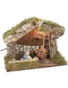 Hut with light complete with Nativity 10 cm Landi series