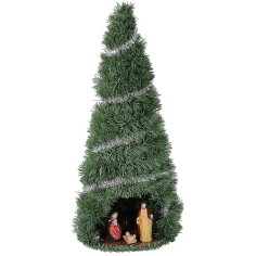 Árbol de Navidad de 60 cm con Natividad de 12 cm iluminado. 2