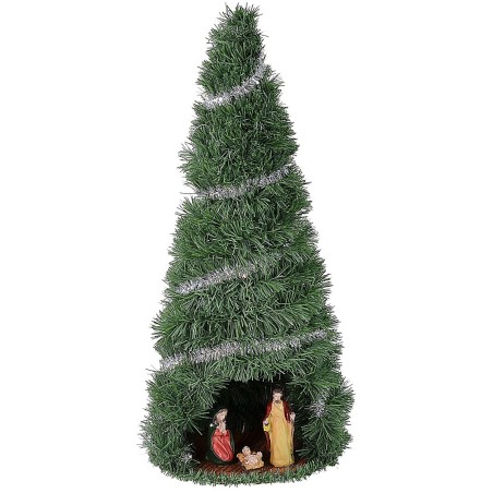 Albero di Natale cm 60 completo di Natività cm 12 illuminato