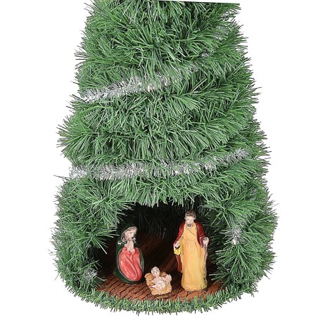 Albero di Natale cm 60 completo di Natività cm 12 illuminato