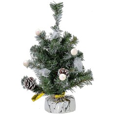 Árbol de Navidad nevado de 45 cm con base decorada Mondo Presepi. 2