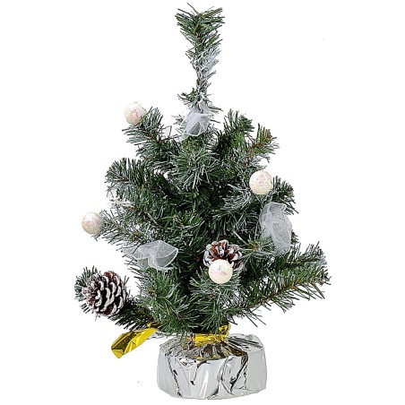 Albero di Natale innevato 45 cm con base decorato Mondo Presepi