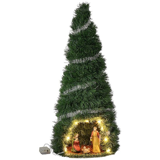 Árbol de Navidad de 60 cm completo con Natividad de 12 cm