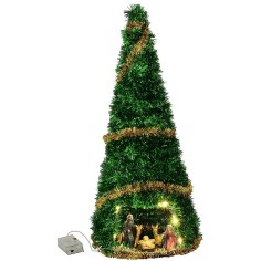 Albero di Natale cm 50 completo di Natività cm 8 con addobbi oro 2