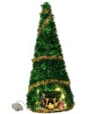 Albero di Natale cm 50 completo di Natività cm 8 con addobbi oro