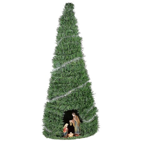 Albero di Natale cm 84 completo di Natività 15 cm illuminato