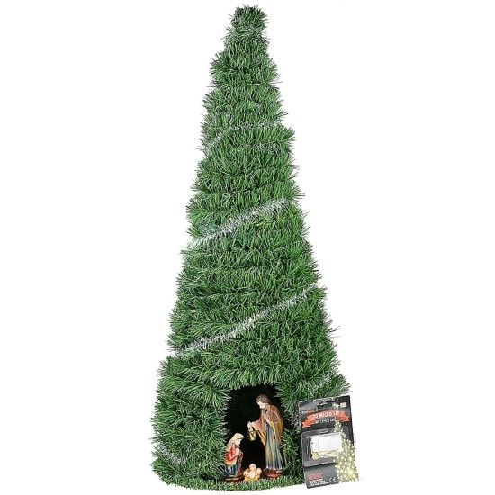 Albero di Natale cm 84 completo di Natività 15 cm illuminato