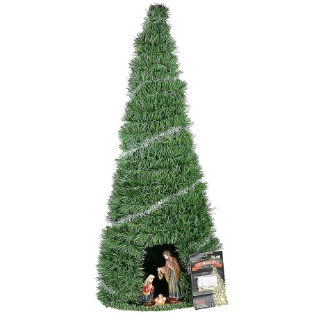 Christmas tree 84 cm complete with Nativity 15 cm illuminated