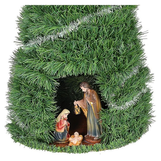Albero di Natale cm 84 completo di Natività 15 cm illuminato