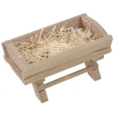 Wooden cradle with straw cm 5x3,5x2 h