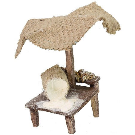 Market stall with flour cm 11x10,5x12 h for Nativity scene