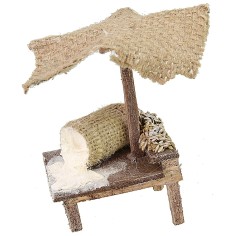 Market stall with flour cm 11x10,5x12 h for Nativity scene 2