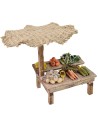 Puesto de mercado con frutas y verduras de 13x11x11,5 cm de
