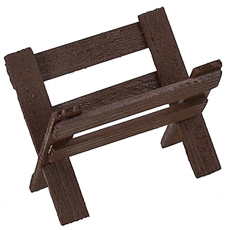 Pesebre de madera de 5x3,5x4 cm de alto. Mundo Belenes.