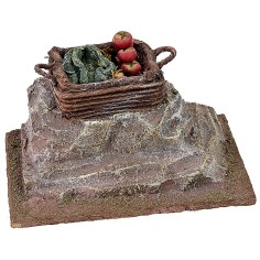 Piedra con caja de verduras cm 10,5x6x5,5 h Mundo Pesebres 2
