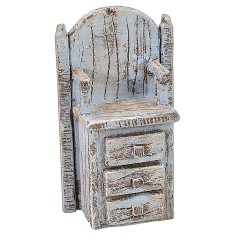 Silla de madera para limpiabotas con cajones de 5x3,5x9 cm h Mundo