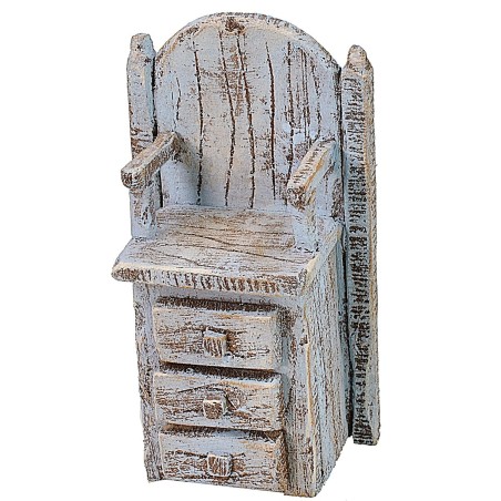 Silla de madera para lustrar zapatos con cajones de 5x3,5x9 cm h