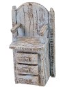 Silla de madera para lustrar zapatos con cajones de 5x3,5x9 cm h