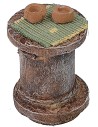 Mesa con 2 taburetes de madera para Belén para estatuas de 6-8