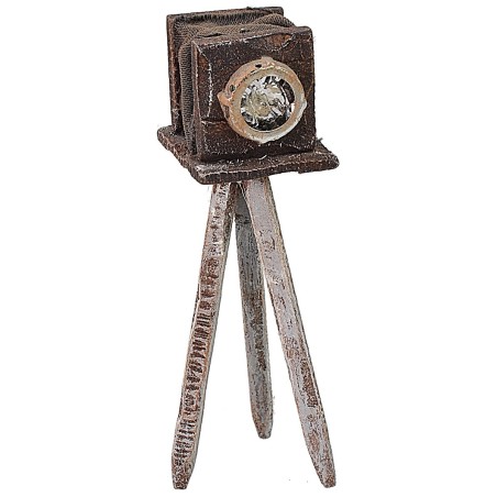 Cámara fotográfica antigua cm 3x3x8 h Mundo Pesebres