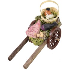 Cart with cold cuts and cheeses for Nativity scene cm 7x13,5x9 h