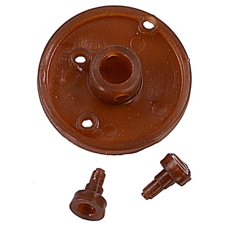 Puleggia ø 3,5 cm con perno, foro 7 mm per motoriduttore 4w