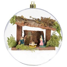 Semisfera trasparente Ø 13 cm con Natività Mondo Presepi