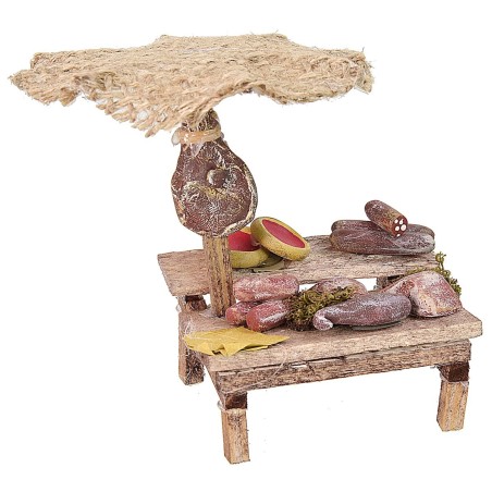 Bancarella mercato con carne assortita cm 12x11x11 h per