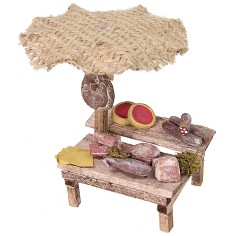 Market stall with assorted meat cm 12x11x11 h for Nativity scene 2