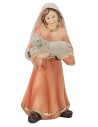 Bambina con agnello in resina serie 9 cm